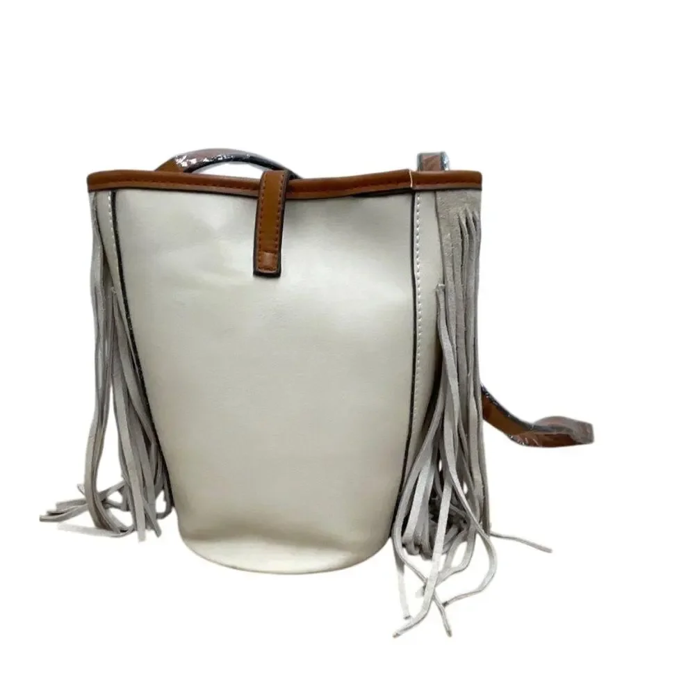 Street Level Leather Fringe Bucket Bag – NWT Festival Boho Western
